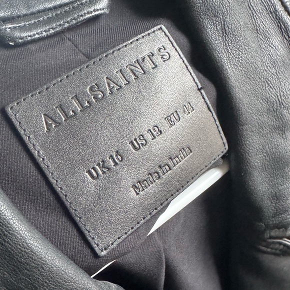 Cargo Leather Biker Jacket, 12, black - Picture 7 of 7